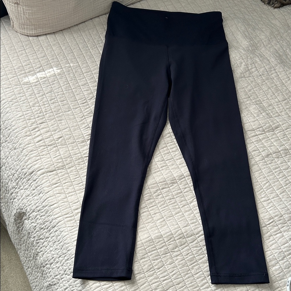 Yogalicious, navy blue high-rise workout leggings, medium